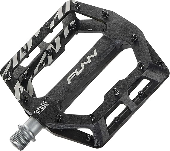 Funn Funndamental Flat Pedals - Wide Platform Bicycle Pedals for BMX/MTB Mountain Bike, Adjustable Grip for Outstanding Stability, 9/16-inch CrMo Axle