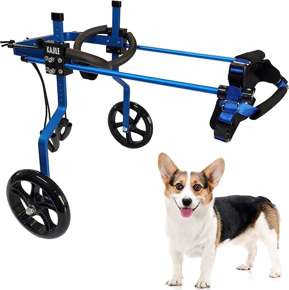 Adjustable Dog Wheelchair,Dog Hind Leg Rehabilitation,Blue,M-2 | easy assemble,handicap dog weak hind legs rehabilitation training,hind leg support,mobility assistance,aluminum alloy,sturdy