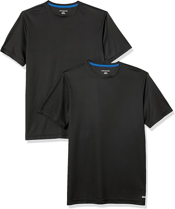 Amazon Essentials Men's Moisture Wicking Breathable Performance Tech Workout T-Shirts, Pack of 2