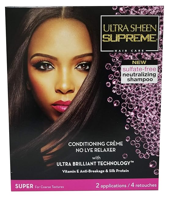Ultra Sheen Supreme No Lye Relaxer Kit Super,Pack of 2