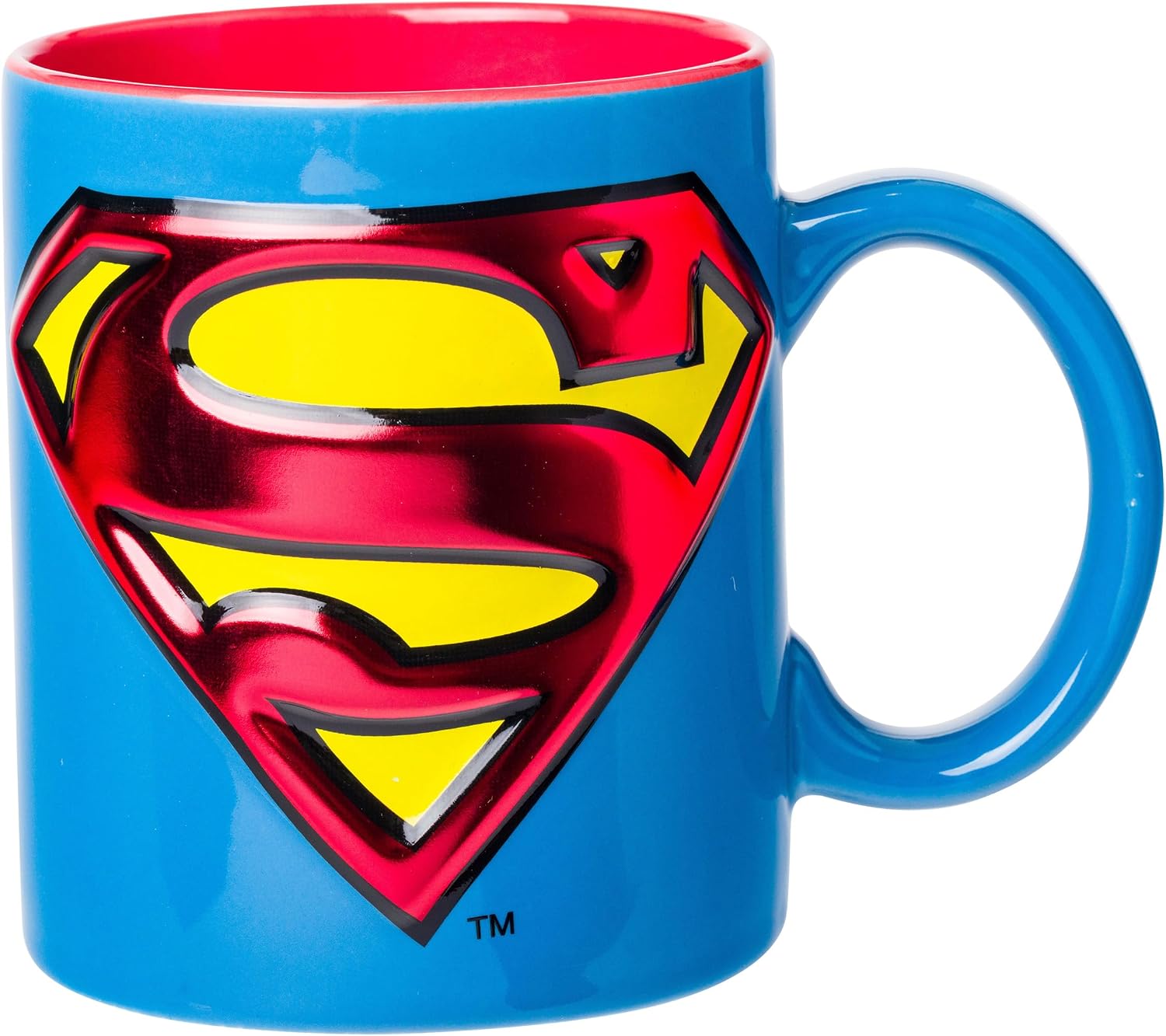 Silver Buffalo Superman Logo Icon Embossed Foil 20oz Ceramic Mug