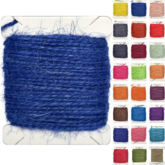 Jute Twine 15m Long Twine String for Crafts Gift Wrapping Packing Gardening Crochet Knitting Macrame Decor (Dark Blue)