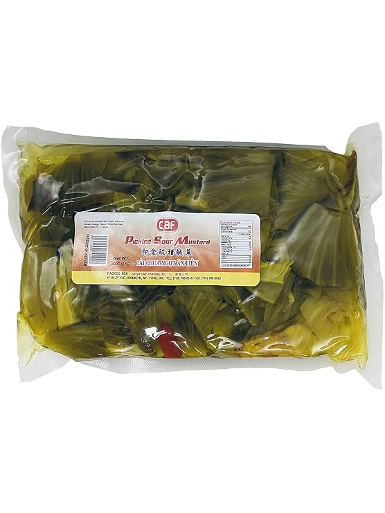 CAF Pickled Sour Mustard, Pickled Vegetables, Pickled Mustard Green (Haam Choy), 35oz, 1 Pack