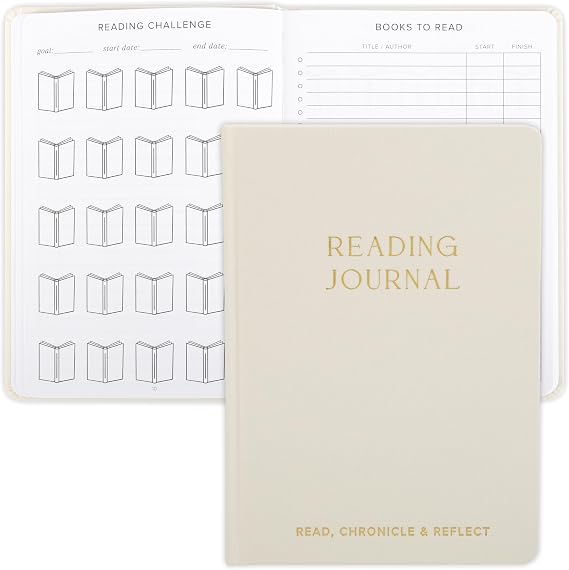 ZICOTO Beautiful Reading Journal for Book Lovers - Linen Hard Cover Tracker