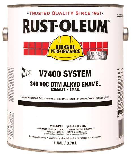 RustOleum 245309 Aluminum V7400 High Performance System Alkyd Enamel Paint, 1 gal Can (Pack of 2)