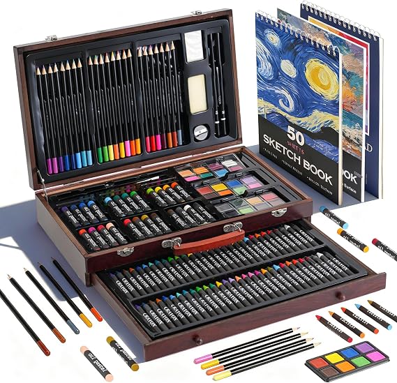 GOTIDEAL 143 Piece Kids Coloring Set, Auburn, Professional Art Kit Gift