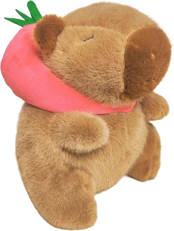 Capybara Plush Toy, 8inch Capybara Stuffed Animal Birthday Gifts for Kids Girl Friends (Strawberry)