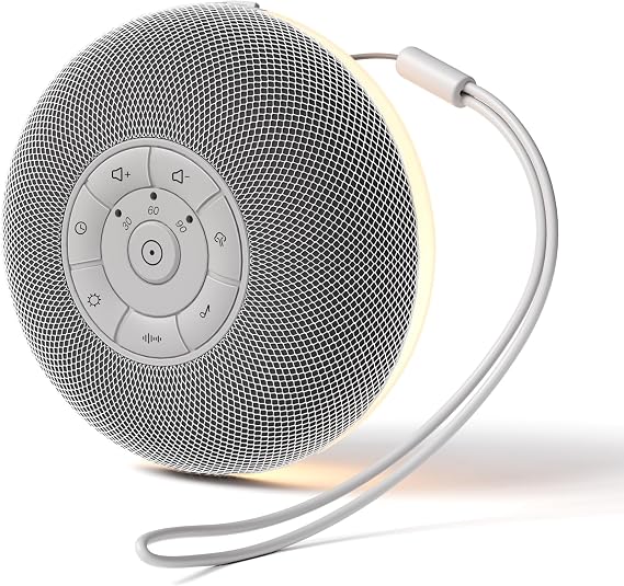 Portable Sound Machine, Long Battery with Loud Bluetooth Speaker, 39 Special Soothing Sounds, White Noise Sound Machine for Sleeping