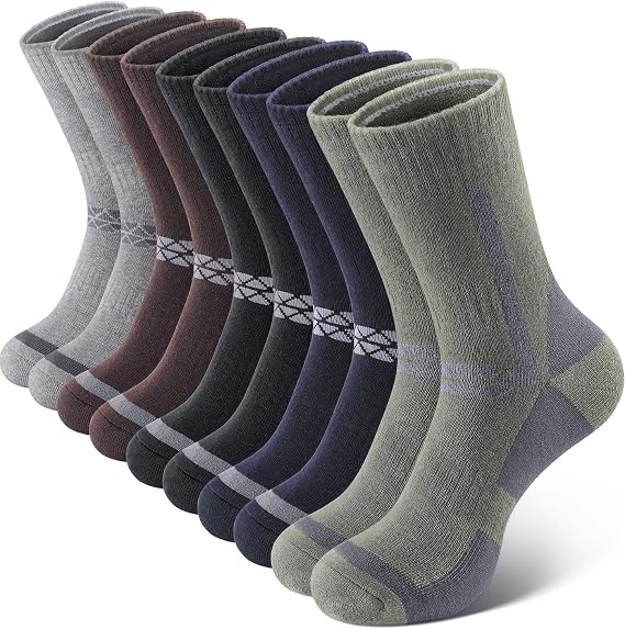 SIMIYA Merino Wool Socks for Men 5 Pairs Thermal Extra Warm Super Thick | Hiking Crew Work Sock Size 7-15 10-13 Cushioned for Winter Cold Weather