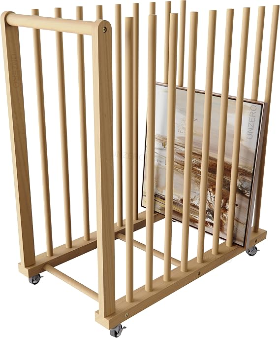Art Storage Rack Art Canvas Storage Canvas Board Rack Art Storage with Handle & Caster Wheels Drawing Board Panel Paper Pad for Art Studio Artwork Gallery