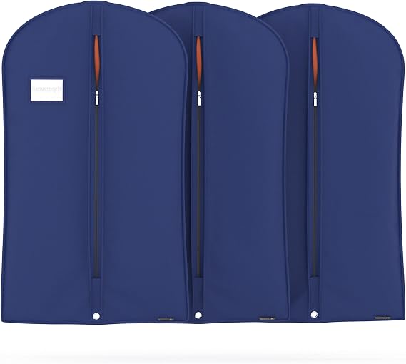 HANGERWORLD 40inch Garment Bag Suit Bags for Closet Storage Breathable Clothes Cover Dust Protector (3, Blue)
