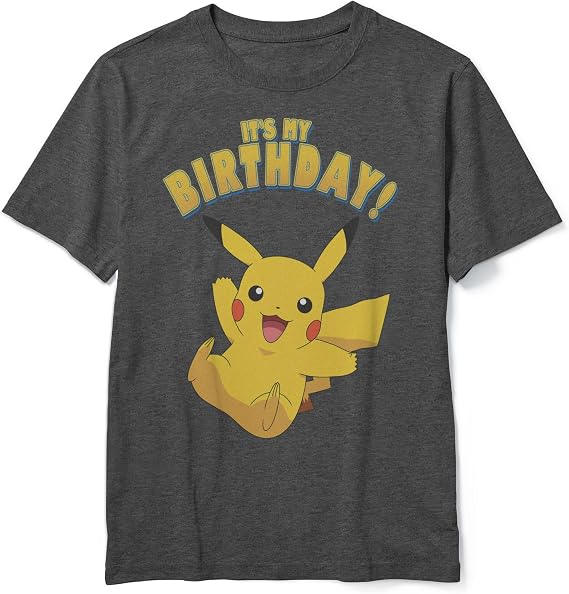 Pokemon Boys Pikka Birthday Party Pikachu Graphic Tee Short Sleeve