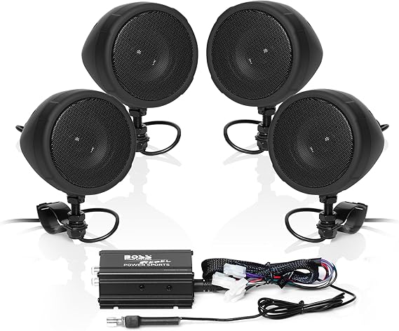 BOSS Audio Systems MCBK470B Motorcycle ATV Speakers & Class D Amp Package