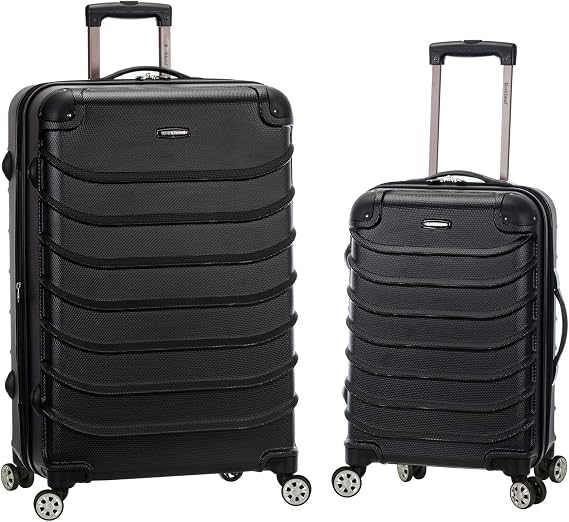 Rockland Speciale Hardside 2 Piece Expandable Spinner Luggage Set, (20"/28"), Black