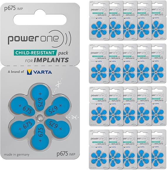 Power One Cochlear Implant Batteries (120 Batteries)