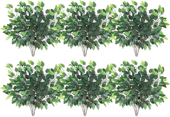 36PCS Artificial Ficus Leaves Branches, 24.04 Inch Faux Ficus Tree Branches