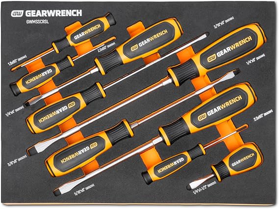 GEARWRENCH 9 Piece Slotted Screwdriver Set | GWMSSCRSL