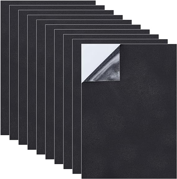 BENECREAT 10PCS Self-Adhesive Foam Sheet, 8.3x11.8, 1mm Thick, Black