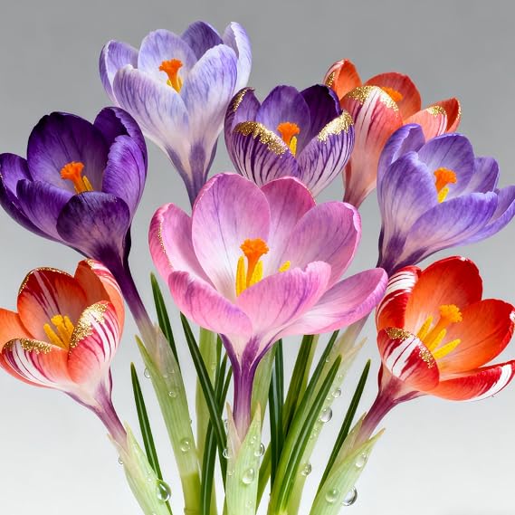 Saffron Crocus Bulbs for Planting – Produce Edible Saffron, Hardy Autumn Blooms for Garden & Pots，Hardy Perennial, Excellent Display-10bulbs-A