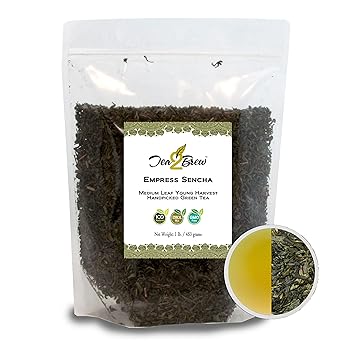 Tea2Brew, Empress Sencha, Handpicked from Ancient Chinese Tea Terraces, Artisanal Tea Collection, 100% Pure Green Tea, 16oz. (1 lb) Per Pouch