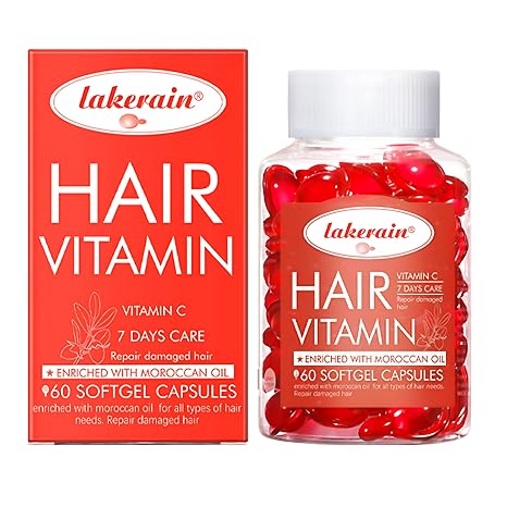 Hair Treatment Serum 60 Pieces Vitamin Capsules with Moroccan Oil for Hair Repair No Rinsing for All Hair Types