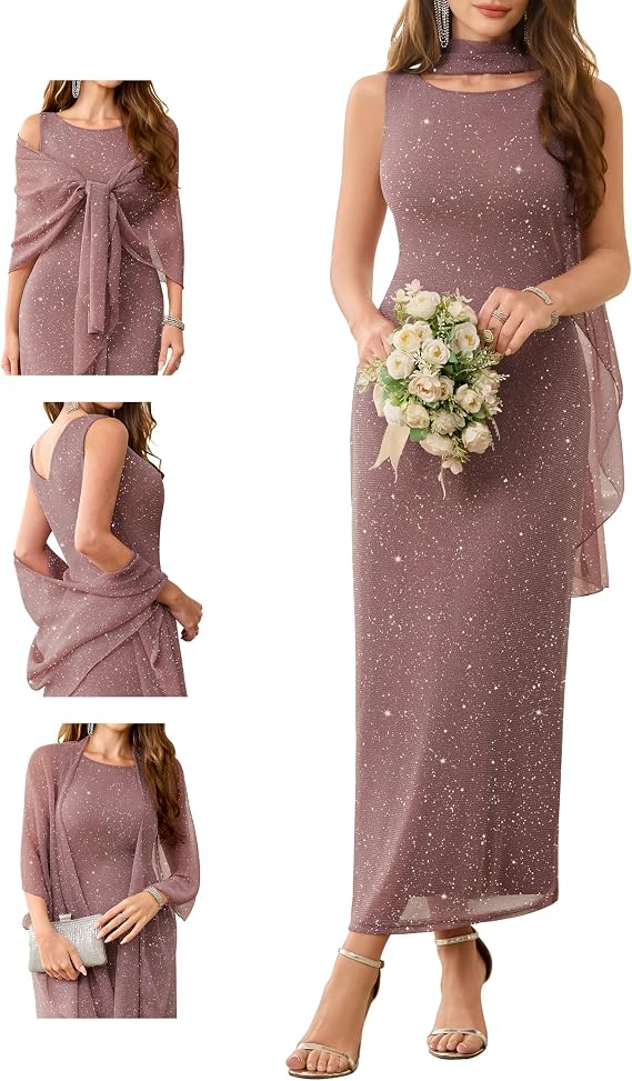 Wedtrend Formal Gown and Evening Dresses with Shawl Wedding Guest Dress