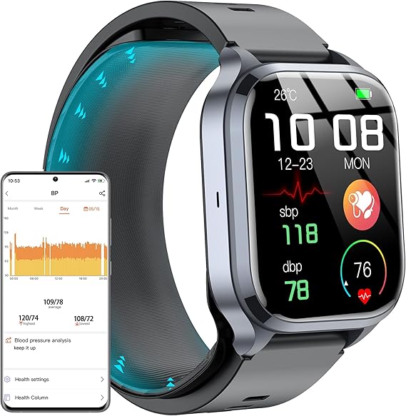Yowow BIT Blood Pressure Smart Watch, 2.01" Enlager HD Screen,One -Click SOS, Heart Rate/Blood Oxygen/Sleep Monitor, Multiple Movement Activity Tracker,Bluetooth Calls,Family Data Sharing