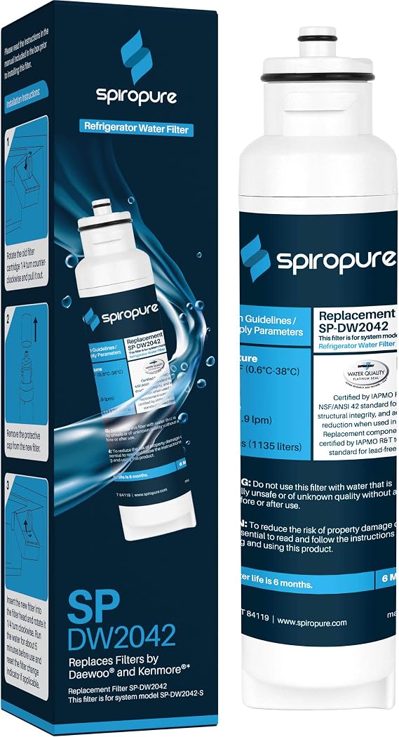 SpiroPure SP-DW2042 Fridge Water Filter Replacement for DW2042FR-09 46-9130