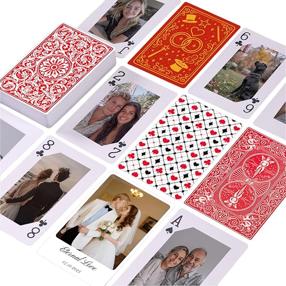 Personalized Playing Cards with Photo - Wedding Memory Playing Cards, Blank or Custom Photo, Card Guest Book Alternative, Wedding Favors