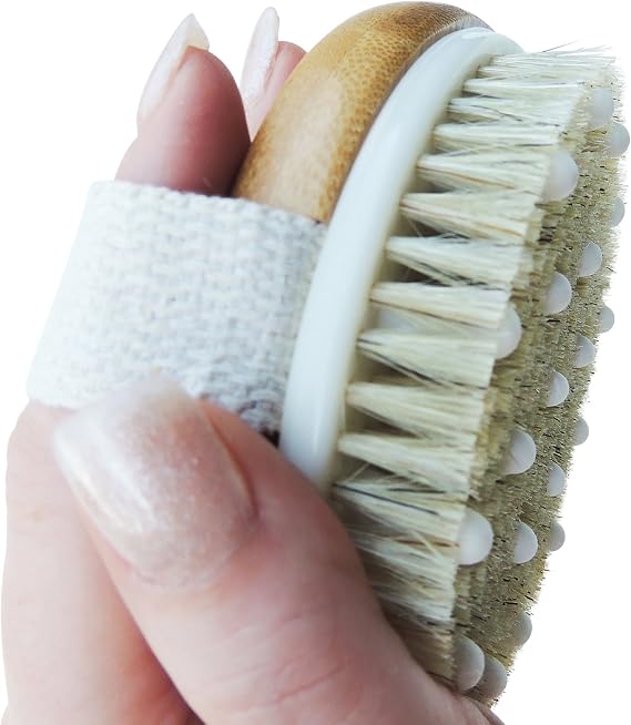 Ozziko Anti Cellulite Dry Brushing Body Brush. Skin Exfoliating Massager Brush for Celulite, Dry Skin, Ingrown Hair, Stretch Marks, Lymphatic Drainage, Scars, Acne, Razor Bumps. Natural Boar Bristles.