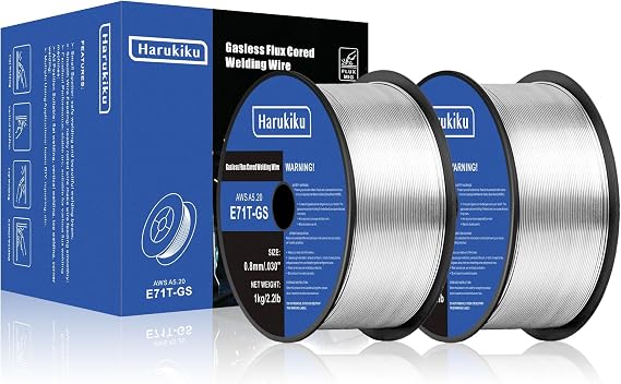 Flux Core Welding Wire,Mild Steel E71T-GS Low Splatter Gasless Mig Welding Wire (2pk, .030"/2.2LB)