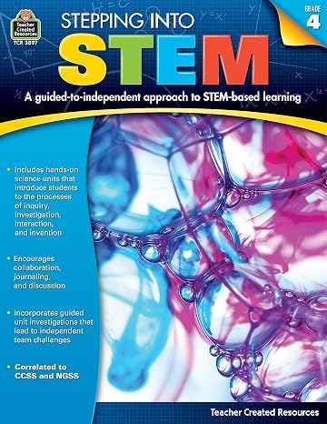 Teacher Created Resources Gr 4 Step Into STEM Workbook Printed Book
