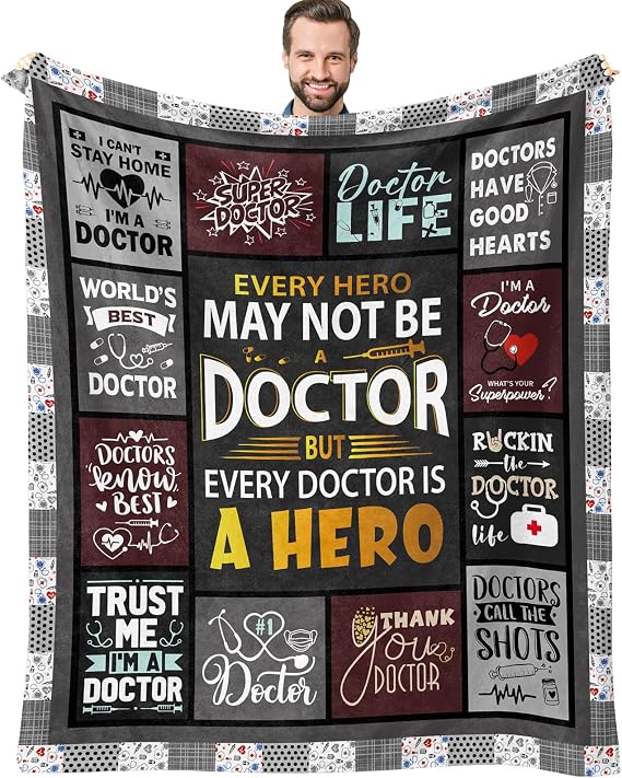 Doctor Gifts for Men - Gifts for Doctors Male - Doctor Appreciation Gifts - Best Doctor Ever Gifts Throw Blanket 60"x50"