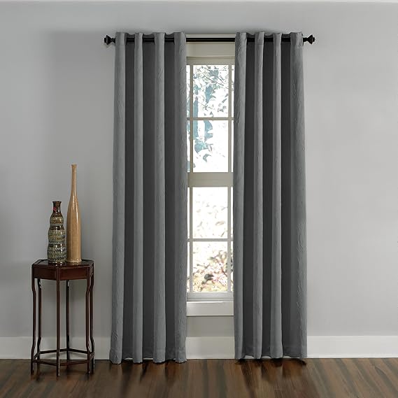 Curtainworks Lenox Grommet Curtain - 50" x 108" - Single Panel - Grey