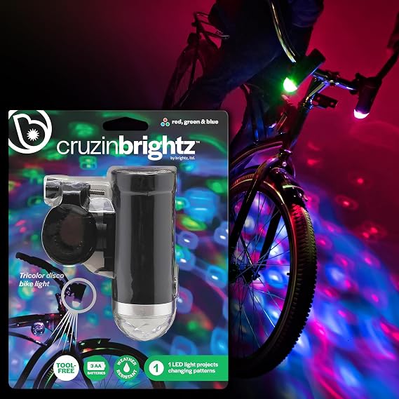 Brightz Disco Bike Lights, RGB LED Bicycle Light for Burning Man