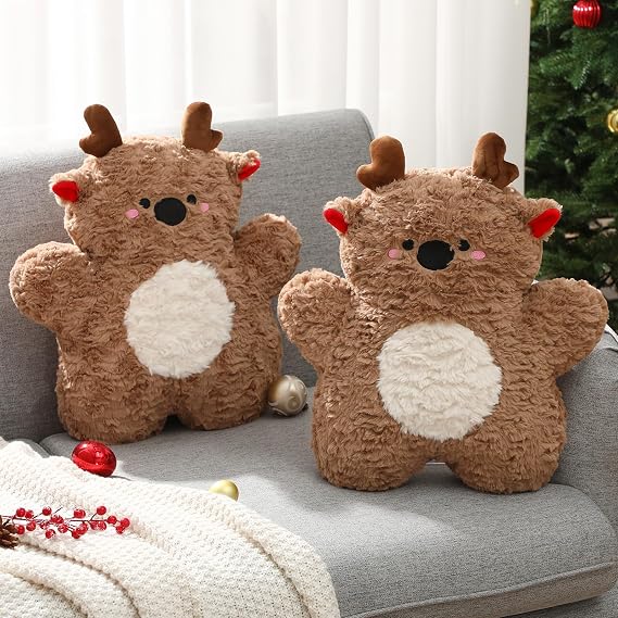 Shellwei 2 Set Christmas Pillows Decorations 17.72 Inch Soft Plush