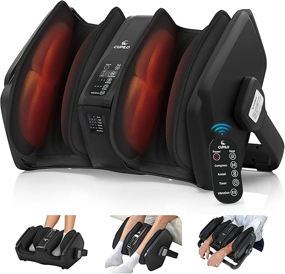 CuPiLo Shiatsu Foot Calf Massager with Heat & Remote, FSA Eligible HSA
