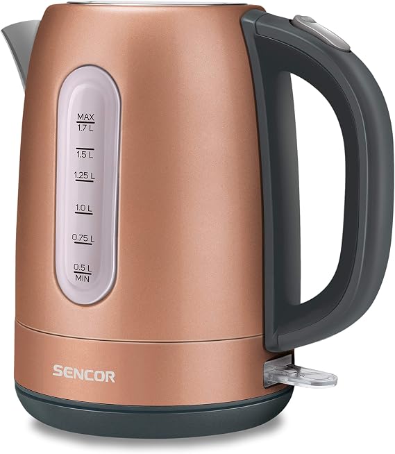 Sencor SWK1776GD 1.7L Stainless Steel Electric Kettle with Lid Safety Lock, Gold