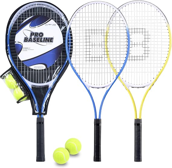 Toyrific Tennis Racket Set with Carry Bag, 2 Aluminium Rackets