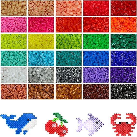 Malynme 21000Pcs Fuse Beads Bulk, 30 Colors 5mm Melty Beads for DIY Crafts