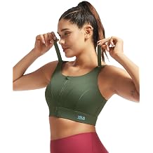 Adjustable High Impact Sports Bras for Women Zip Front Full Coverage and Lift Padded Compression Tops