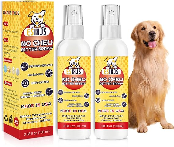 No Chew Spray for Dogs Cats Bitter Apple Spray for Puppy 6.76 Fl Oz Stop Dogs Cat from Chewing Furniture Spray Anti Licking for Dog Cat Yuck Bitter Spray Deterrent for Gentle on Skin Alcohol Free