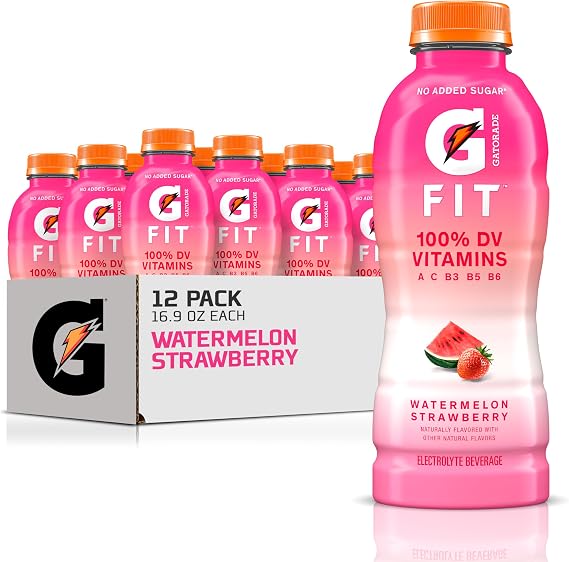 Gatorade G Fit Electrolyte Beverage, Healthy Real Hydration, Watermelon Strawberry, 16. Bottles (12 Pack)