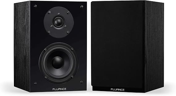 Fluance Elite High Definition 2-Way Bookshelf Surround Sound Speakers for 2-Channel Stereo Listening or Home Theater System - Black Ash/Pair (SX6-BK)