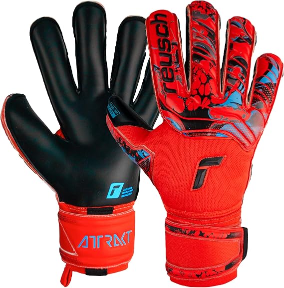 Reusch Attrakt Gold X Evolution Cut Finger Support Gloves Red/Blue, Size 9