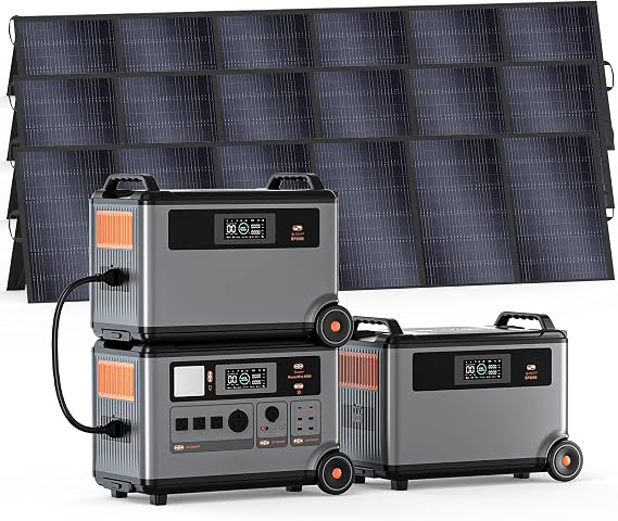 PowerMax 6000 Solar Generator, 120/240V Split Phase Voltage 6000W AC Outlets (9000W Peak), 3600Wh Power Station Expandable to 57.6kWh, Emergency for