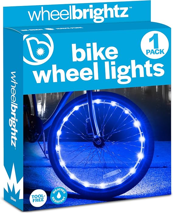 Brightz WheelBrightz LED Bike Wheel Lights - 2026 Edition with Superior Silicone Straps & Weather Resistant Shield - Spoke Mount, 360-Degree Visibility - 48+ Hours of Dazzling Illumination