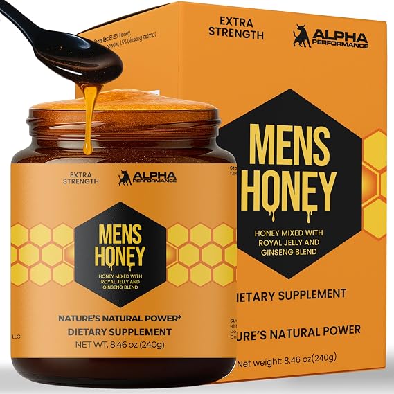 Royal Jelly & Ginseng Natural Honey Jar for Men, Extra Strength, 240g