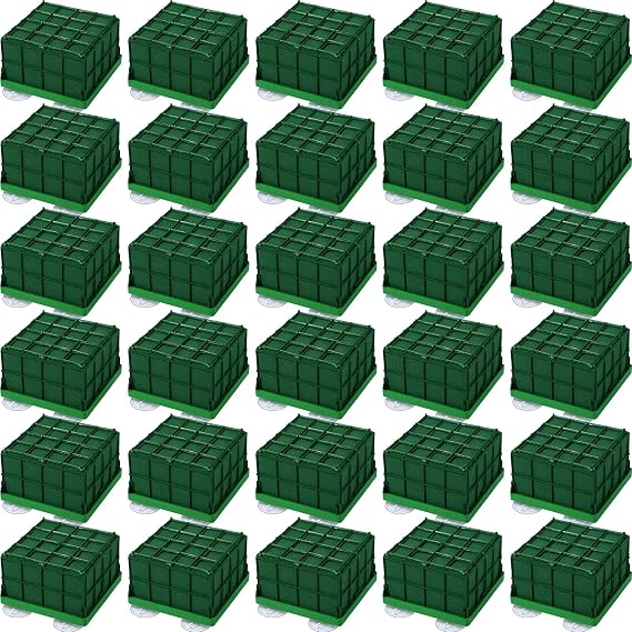 Boao 2 Pieces Floral Foam Cage Rectangle Flower Cage Holders with Floral Foam Flower Arrangement Supplies for Fresh Flowers Wedding Decorations 4.3 x 4.3 x 3.5 Inch