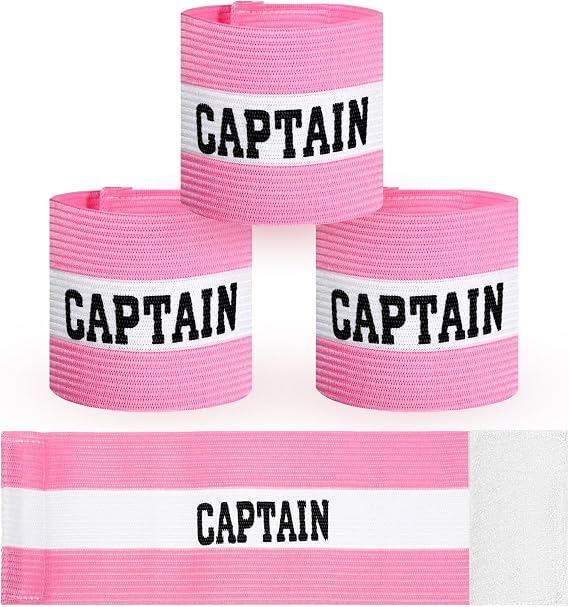 3PCS Captain Armbands, 9x29Cm/3.5x11.5 Inch Pink Soccer Captain Armband Adjustable Leader Armband Team Sport Armband Football Rugby Basketball Player Band for Adult Youth Soccer Volleyball Team